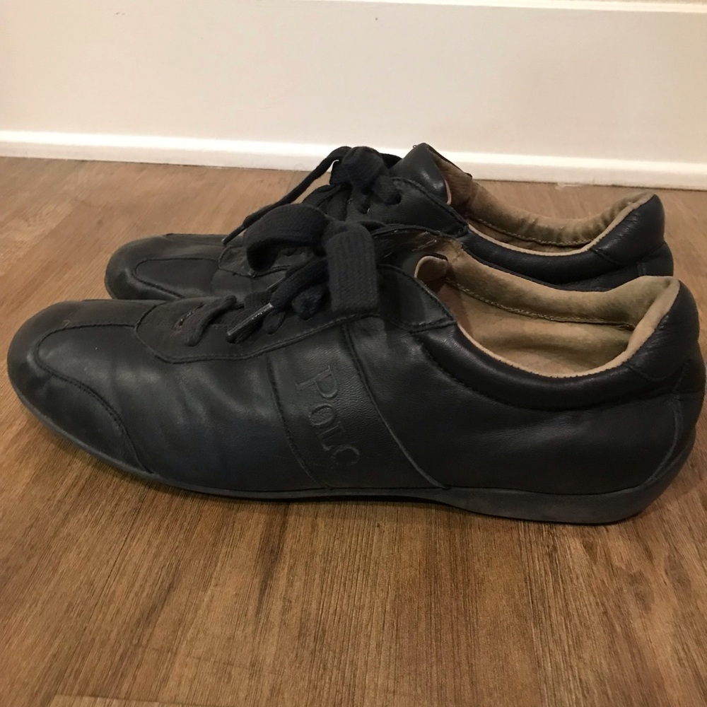 Polo Ralph Lauren- Black leather sneakers